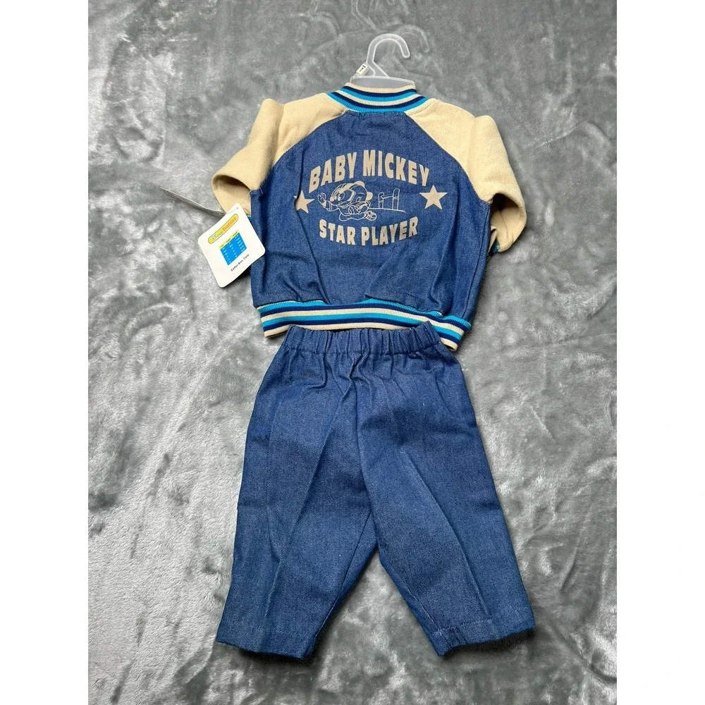 Mickey Mouse Jacket Baby 6-9 Months Varsity Letterman 2 Piece Set RARE DEADSTOCK